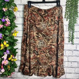 .:🌼3/$30🌼NWT Vintage KC Stevens Printed Stretchy Skirt Plus Size 2X